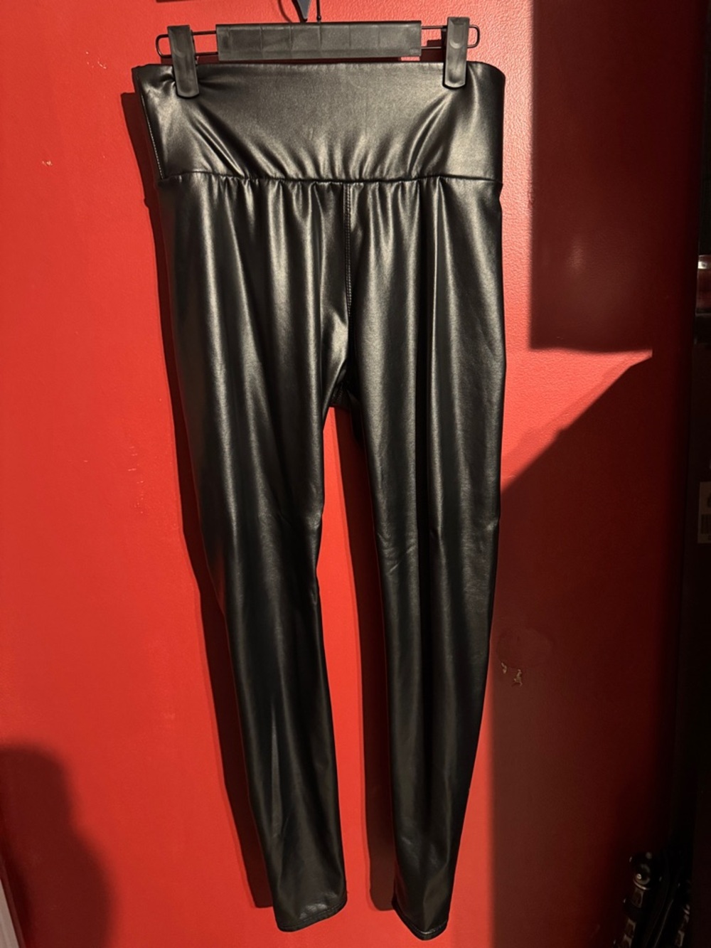 Faux Leather High-Waist Black Leggings